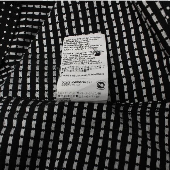 42/16.5 Dolce&Gabbana Black PolkaDot Jacquard Cotton DAVID Tailored Italy - Picture 10 of 16